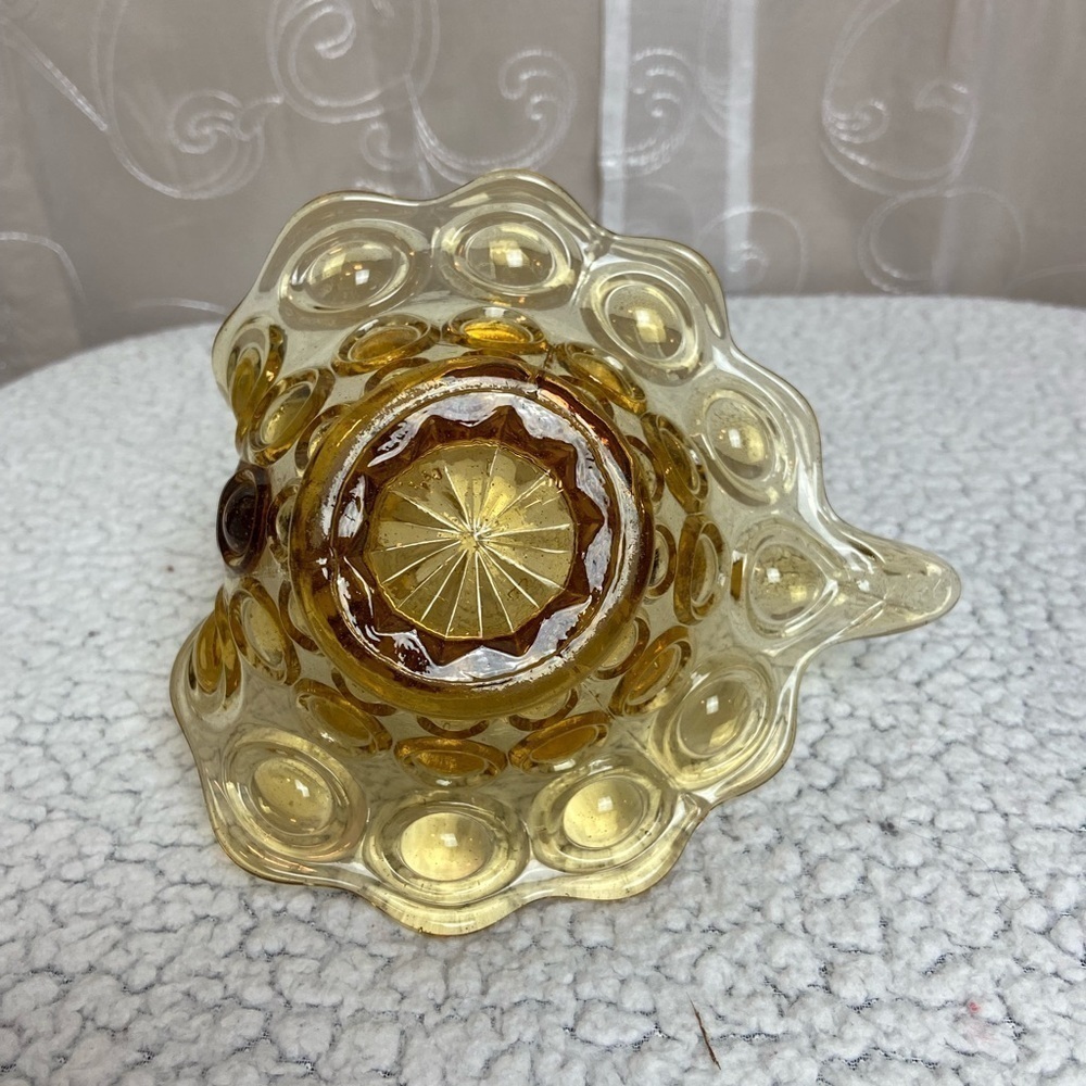 Vintage Kanawha Art Amber Glass Swan Dish - Picture 7 of 10